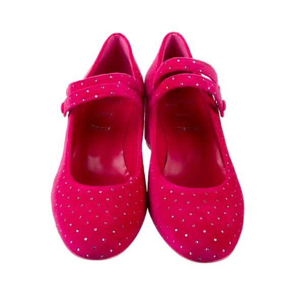 New Christian Louboutin Miss Mary Jane Shoes Heels Rhinestones Studs Sz 41 US 11 - Picture 4 of 10